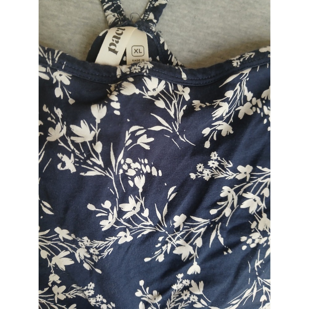 Pact Fit & Flare Navy and White Floral Spaghetti-Strap Midi Dress - Picture 4 of 14